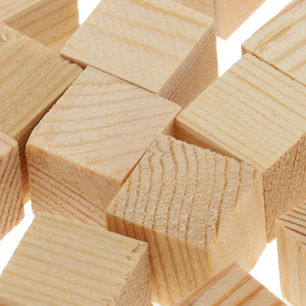 3-10pack Wood Cube Blocks Puzzle Unfinished Wooden Pieces for Crafts 15mm 20