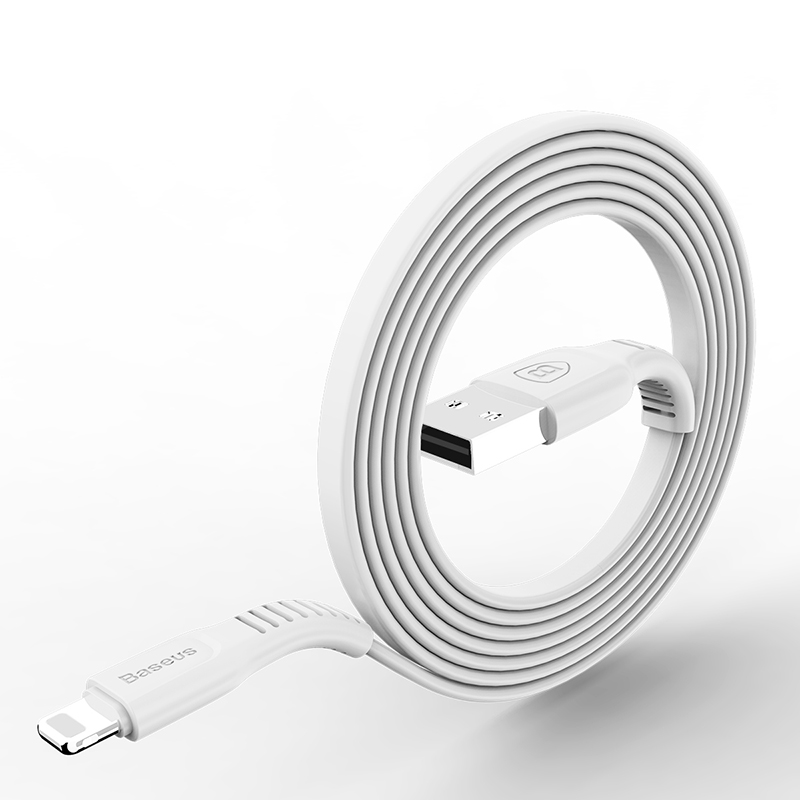 Củ sạc nhanh 2.4A Baseus COCO Series + 2 cáp sạc iPhone (2 x USB, 2.4A, 2 Iphone Cables) - Trắng - Hàng chính hãng