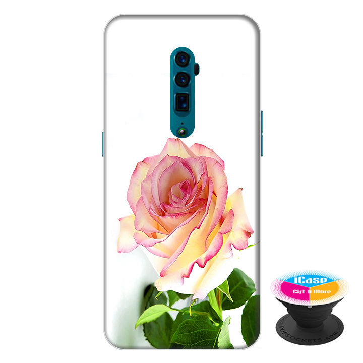 Ốp lưng điện thoại Oppo Reno 10X Zoom hình Hoa Hồng tặng kèm giá đỡ điện thoại iCase xinh xắn - Hàng chính hãng