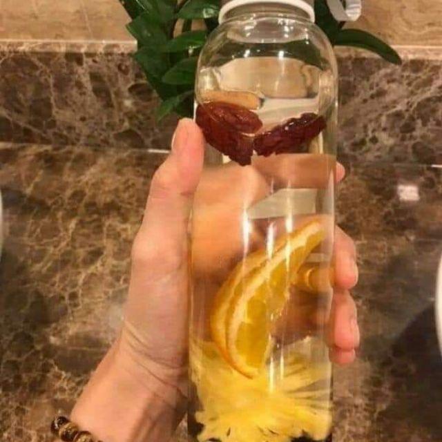 Bình đựng nước thủy tinh 500ml có dây đeo