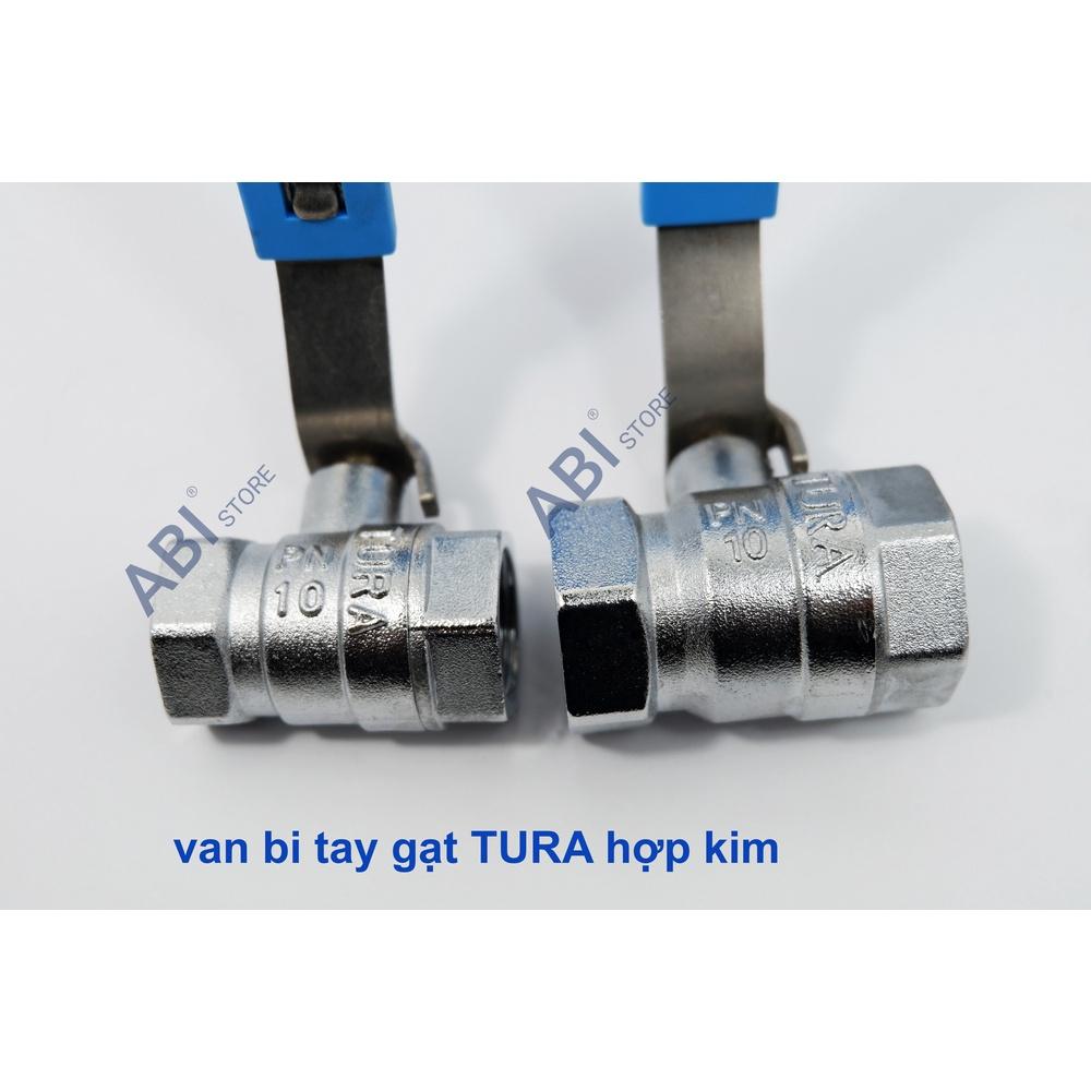 Van bi tay gạt Tura hợp kim, van khóa dn15, dn20