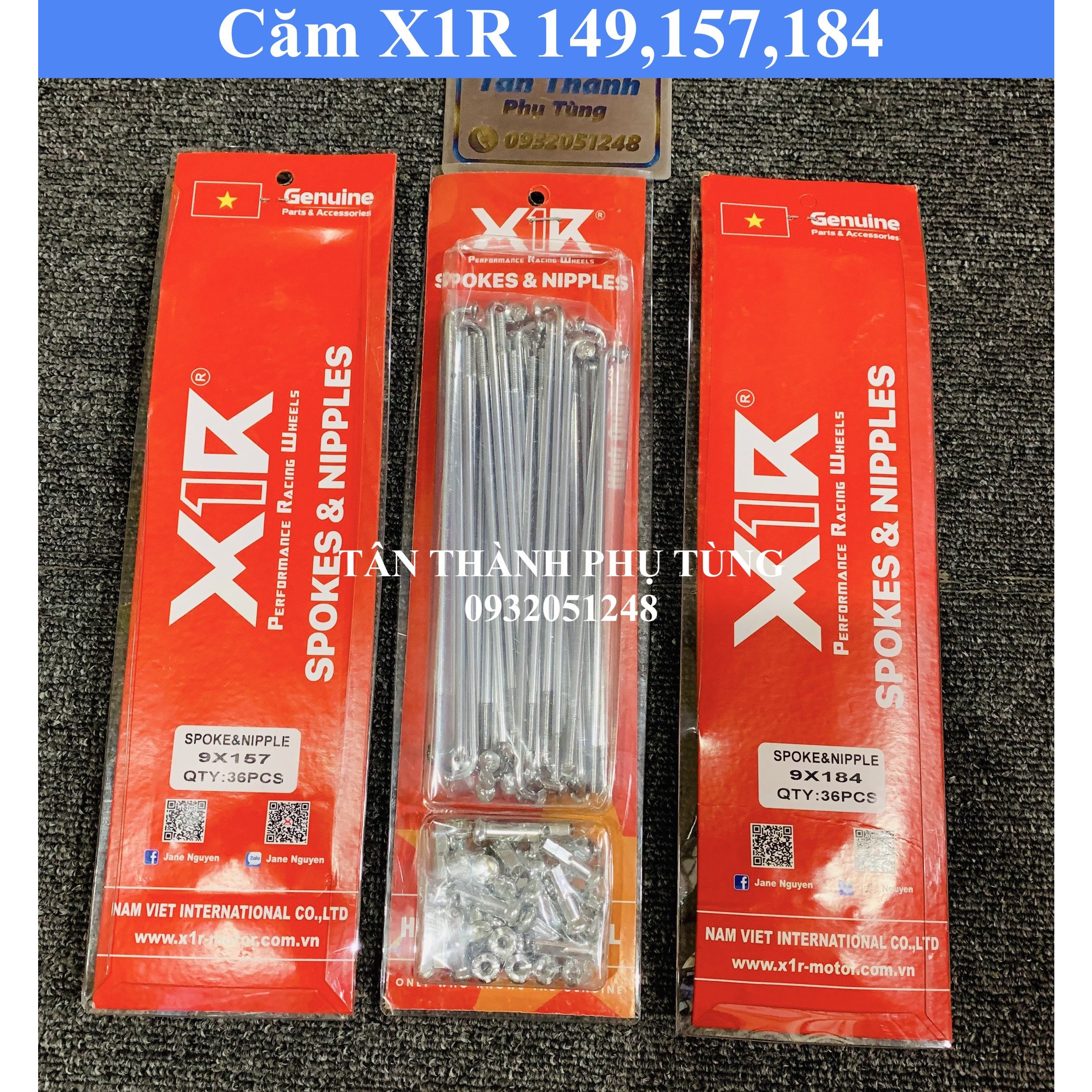 Căm X1R: 149, 157,184 ( bộ 2 bánh) dành cho các loại xe