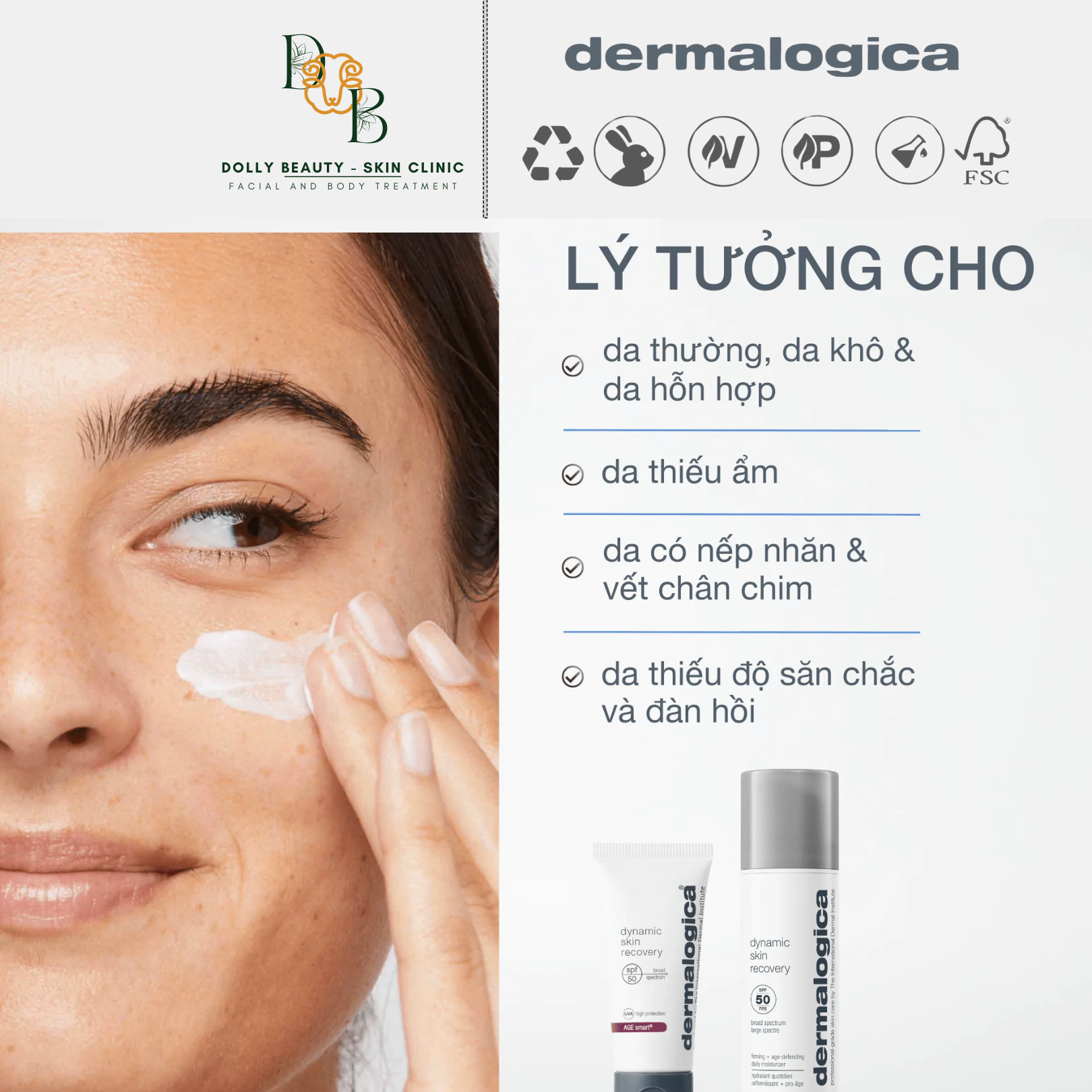 Kem chống nắng quang phổ rộng DYNAMIC SKIN RECOVERY SPF50 của Dermalogica - Dolly Beauty