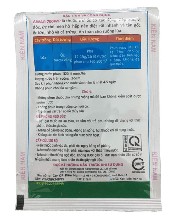 Chế phẩm AWAR trừ Ốc Bươu Vàng diệt sạch nốc ao các loại Ốc