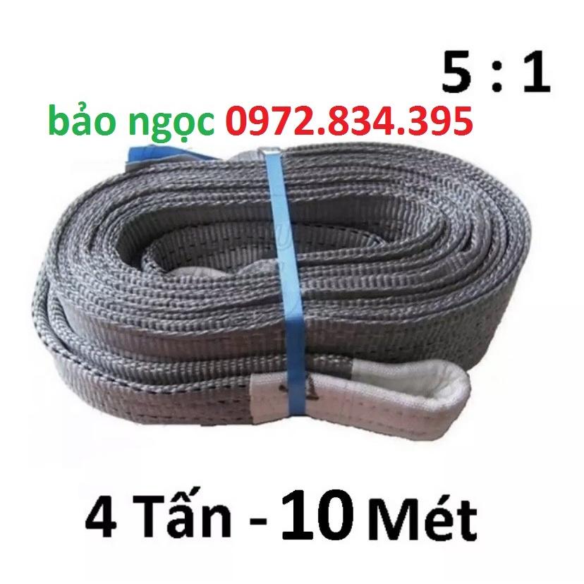 Dây cáp vải cẩu hàng 4 Tấn - bản 100mm - Hệ số 5:1 - 4 Mét,cáp vải cẩu hàng