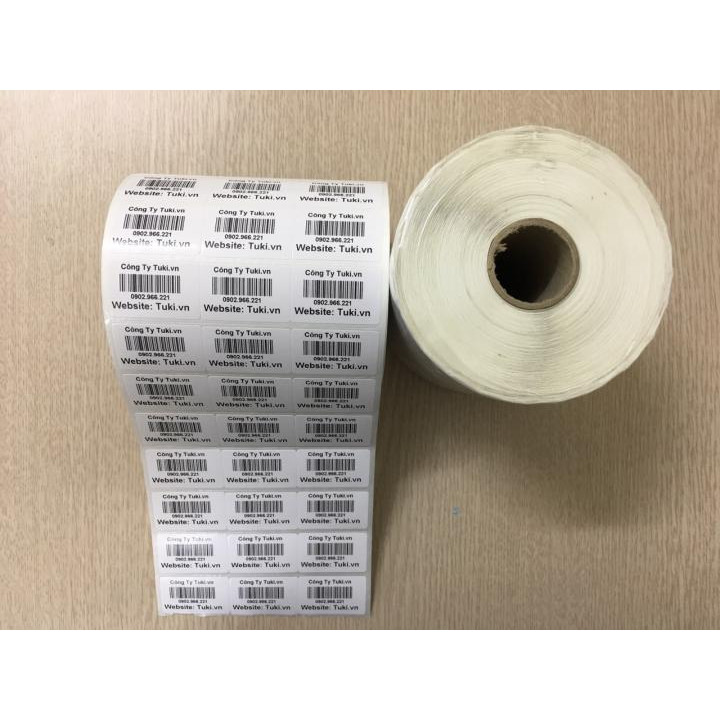 Giấy in mã vạch 35x22 mm 3 tem/ hàng 50m 5800 tem