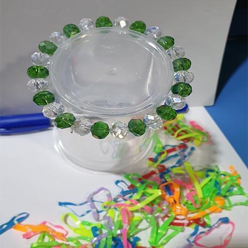Vòng tay chuỗi pha lê bánh cam mix màu 8li & vàng 10li
