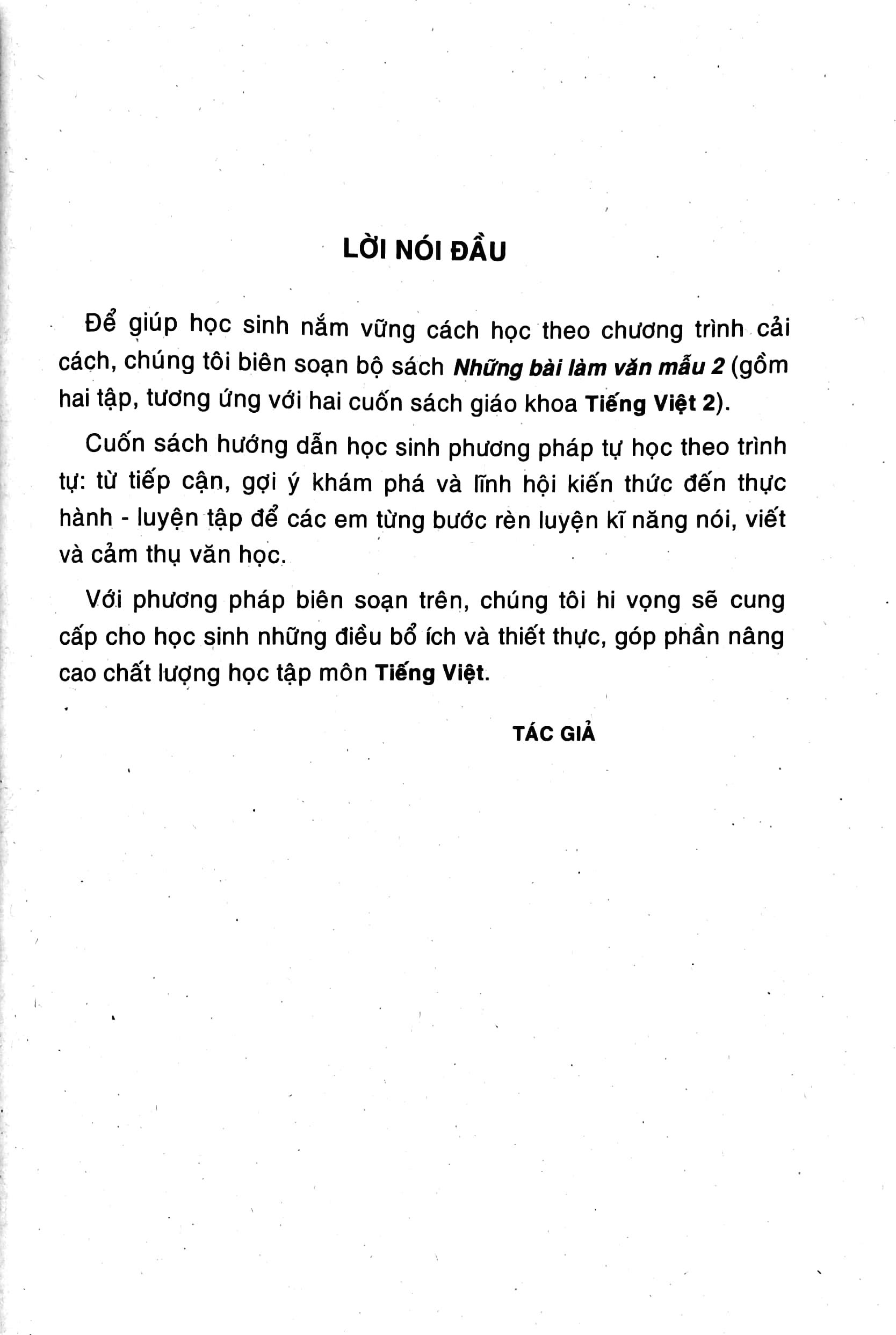 Những Bài Làm Văn Mẫu 2 - Tập 2 (Bộ Chân Trời Sáng Tạo)