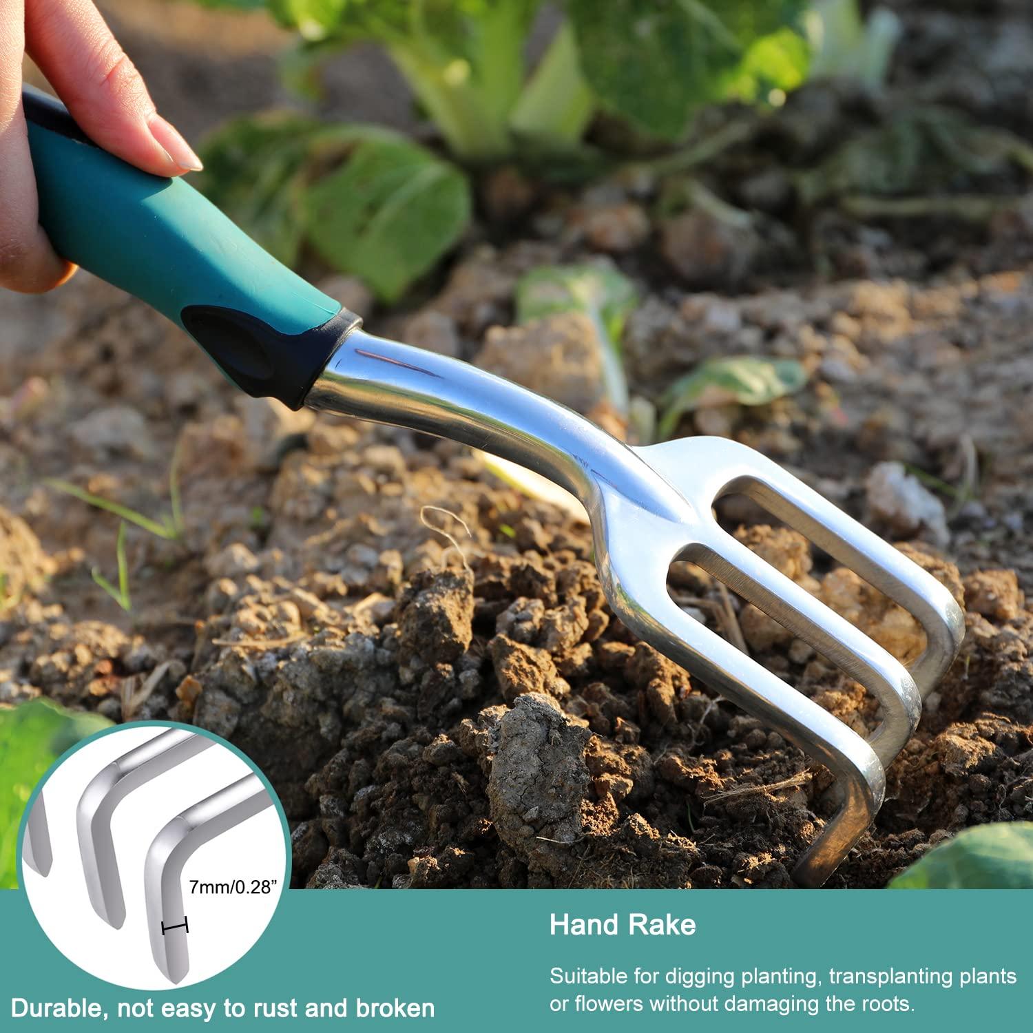 Dụng cụ làm vườn, Ba miếng nhôm đúc Dụng cụ làm vườn hạng nặng với Tay cầm chống trượt bọc cao su, Dụng cụ cầm tay làm vườn bền bỉ Quà tặng làm vườn