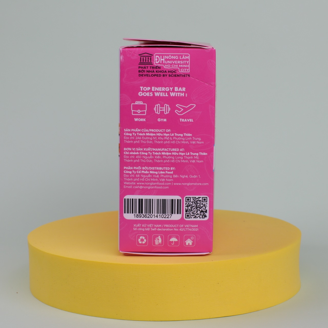 Thanh gạo lứt hạt & trái cây Nonglamfood hộp 8 thanh 136g | Chay mặn đều dùng được | Hỗ trợ ăn kiêng giảm cân | Bỏ sung dưỡng chất