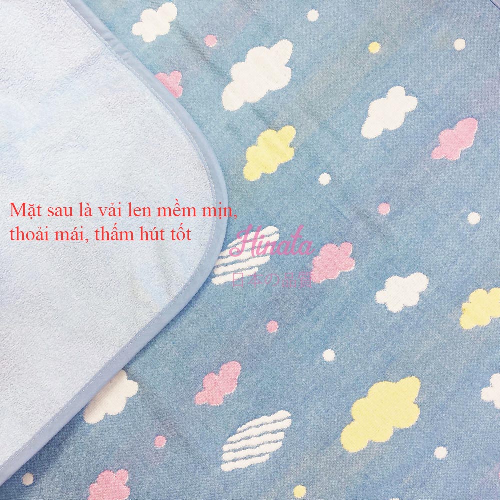 Thảm lót chống thấm cho bé Hinata Nhật Bản TCT01 - 100% Cotton - Thoáng khí - Thấm hút tốt