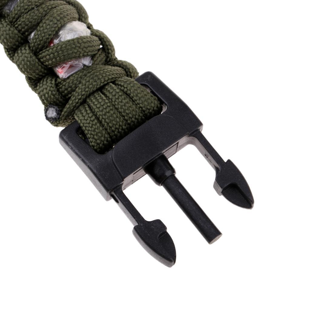 Survival Paracord Bracelet Emergency Whistle Compass Fishing Accessories Multifunction Tool Outdoor Sports