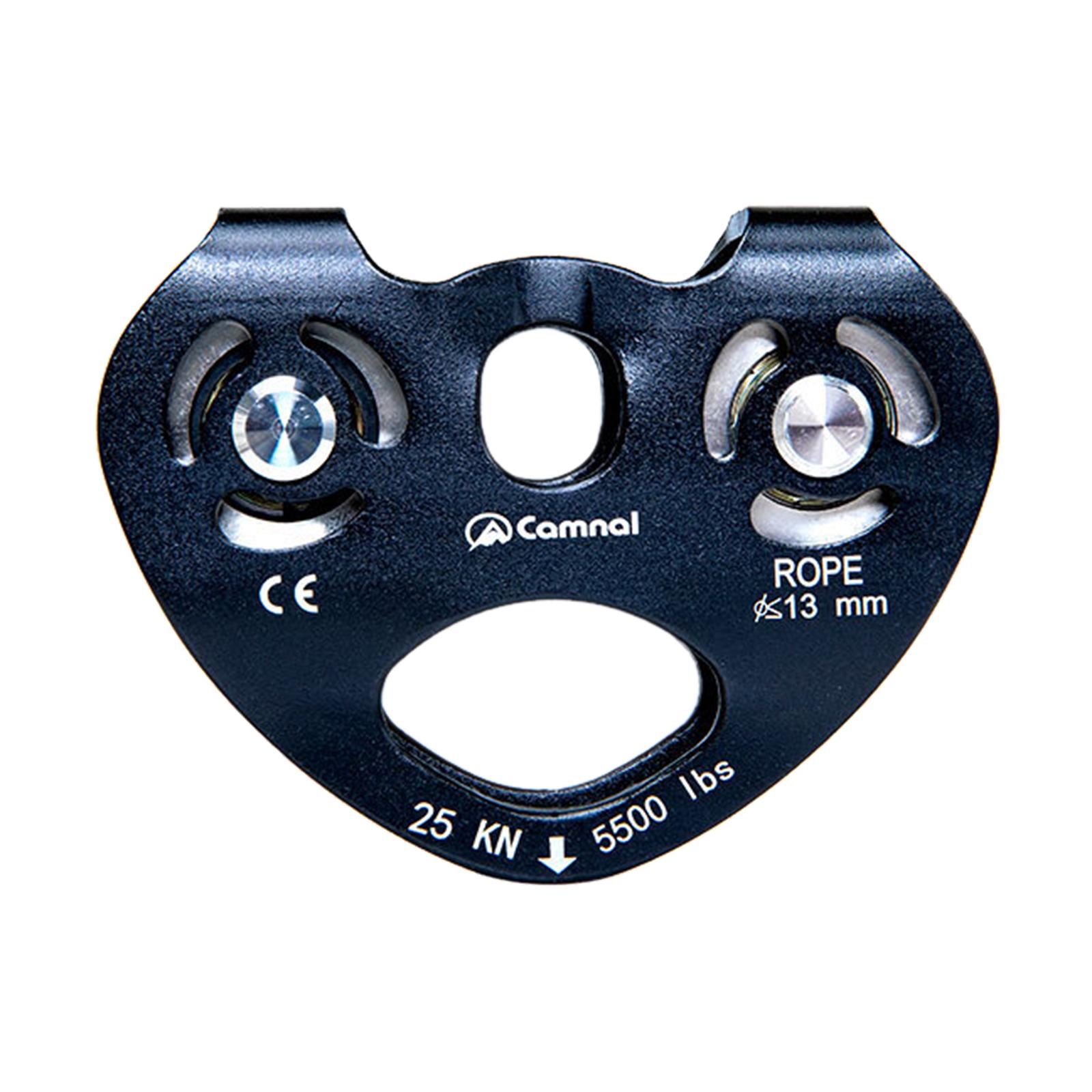 25KN Zip Line Trolley Climbing Buckle Pulley Roller Gear on for Outdoor Sports Rock Climbing Carabiner Cable Trolley Gear fit 8-13mm Rope