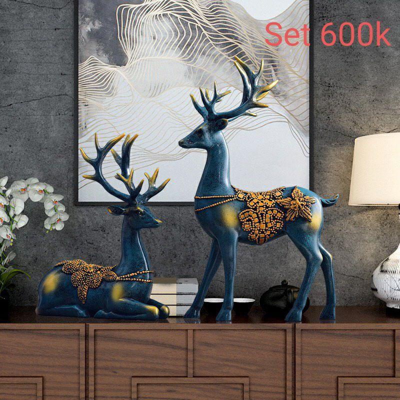 SET DECOR TRANG TRÍ CẶP HƯƠU VÀ HOA MẶT TRỜI 