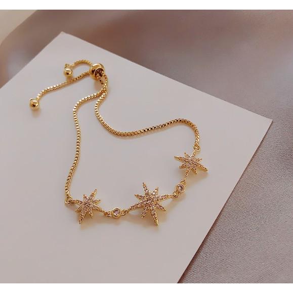 Vòng tay, lắc tay họa tiết mặt trời đính đá, phong cách Hàn Quốc trẻ trung LT003