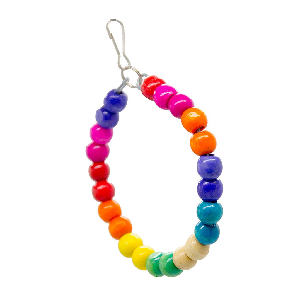 Bird Toys Medium Roung Wooden Beads Swing Bird Toy Parrot Cage Toys