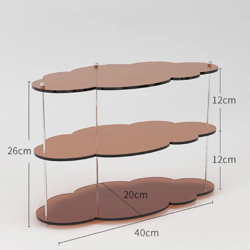 Kệ mica trưng bày nước hoa, son, sản phẩm, dày 3mm - Trắng sữa