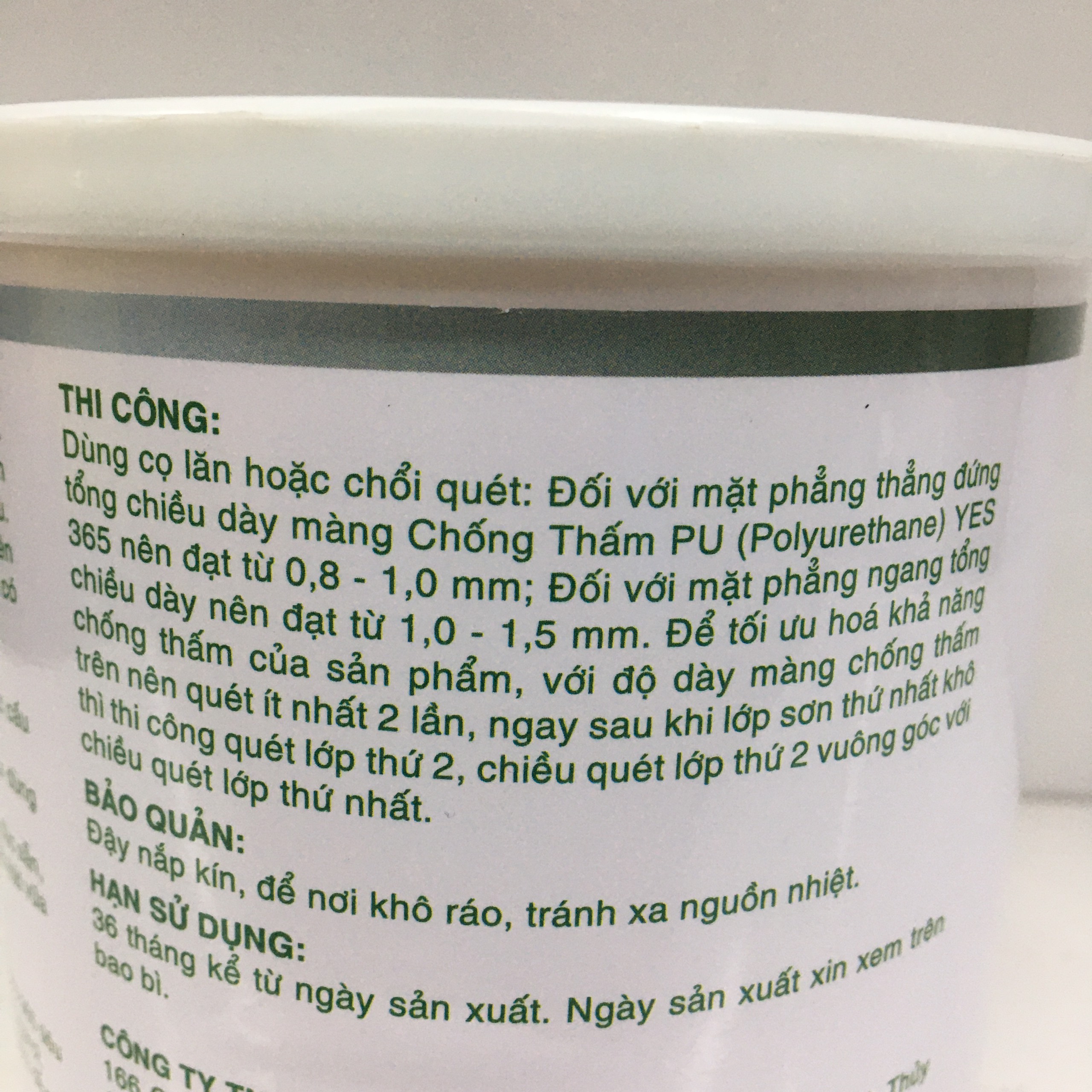 Keo chống thấm nước YES PU 635 cho tường, sàn, vết nứt màu trong suốt lon 1kg - lon 5kg