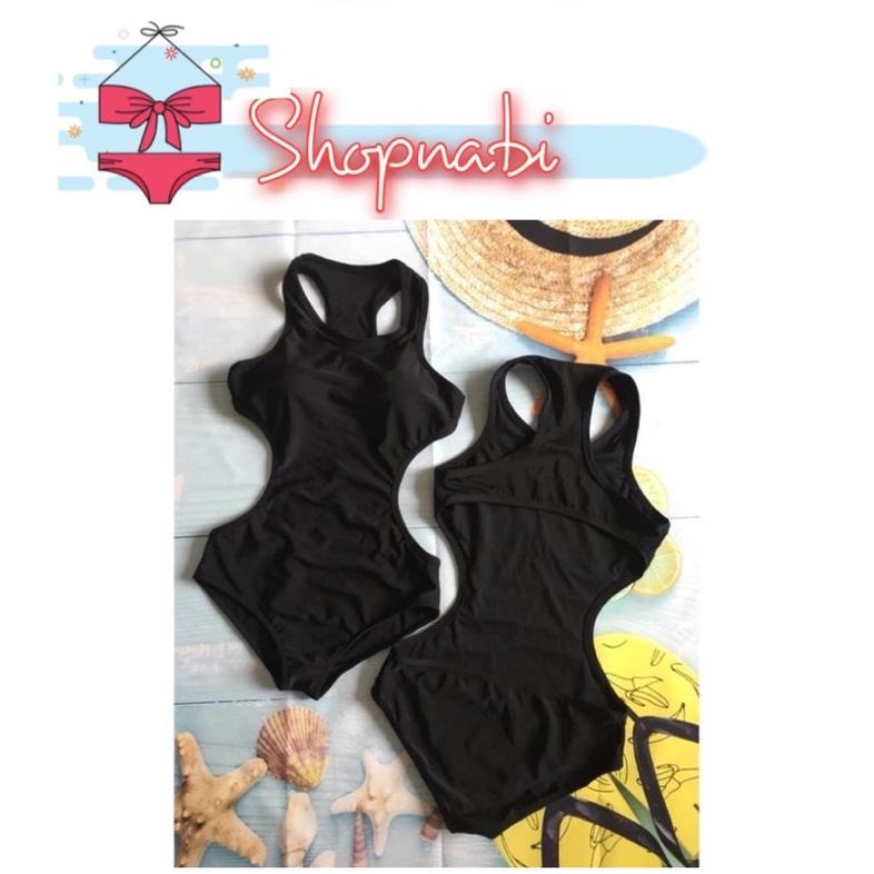 Bikini đi biển 1 mảnh đen khoét eo siêu hot- đồ bơi nữ liền thân cắt xẻ eo sành điệu- shopnabi LMQC_DUOINUOC