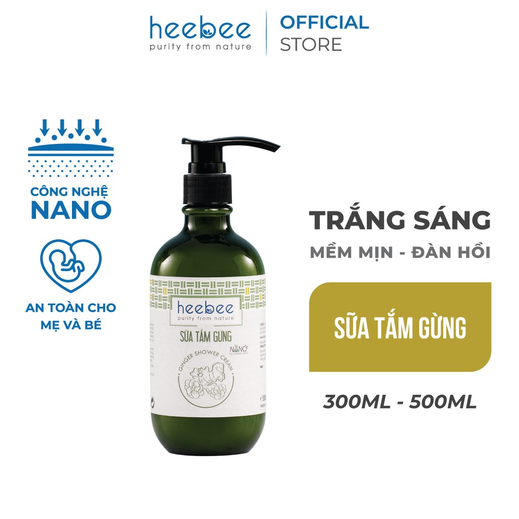 Sữa Tắm Gừng Trắng Sáng Mịn Màng Heebee - Ginger Shower Cream 40ml-300ml-500ml