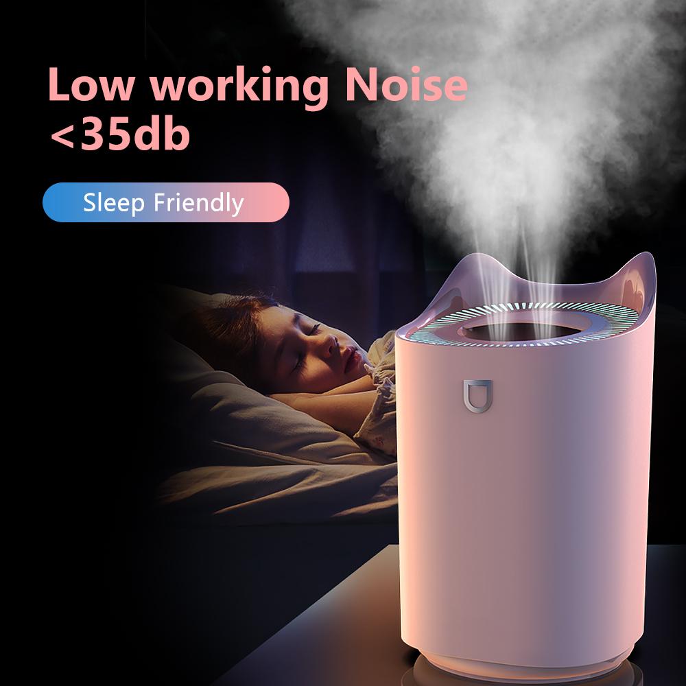 Siêu Âm Thanh Mini Máy Tạo Độ Ẩm Không Khí Tinh Dầu Khuếch Tán Hương Thơm Không Dây Cho Nhà Xe Hơi Usb Đôi Đầu Phun Bằng Coloful Ánh Sáng