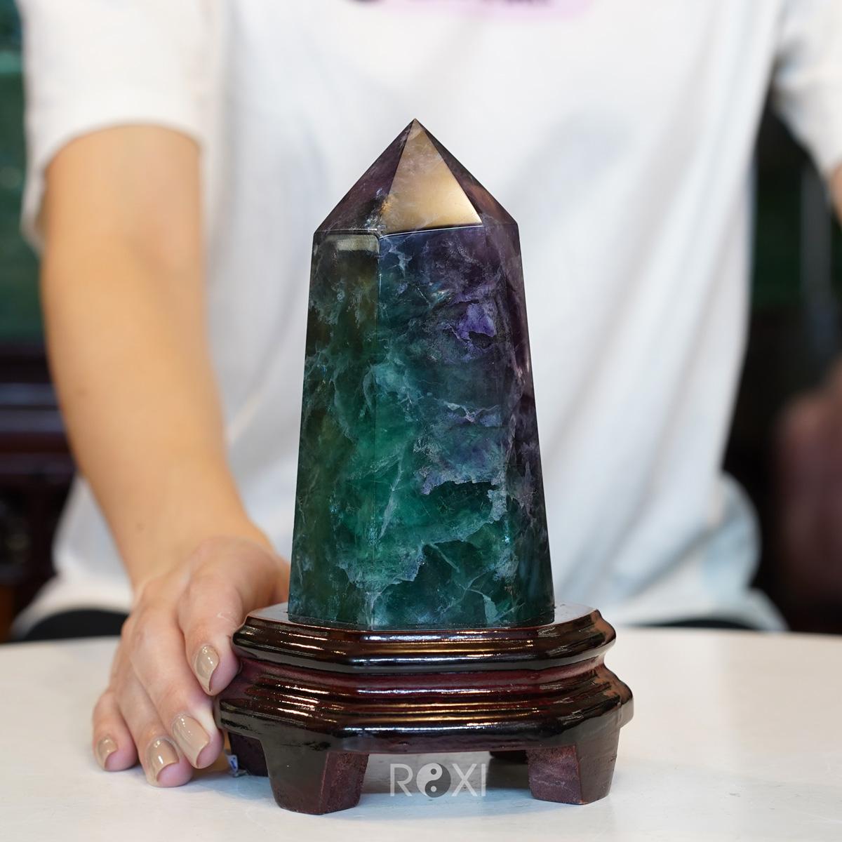 Trụ đá Fluorit xanh 1,14kg - 18,5cm