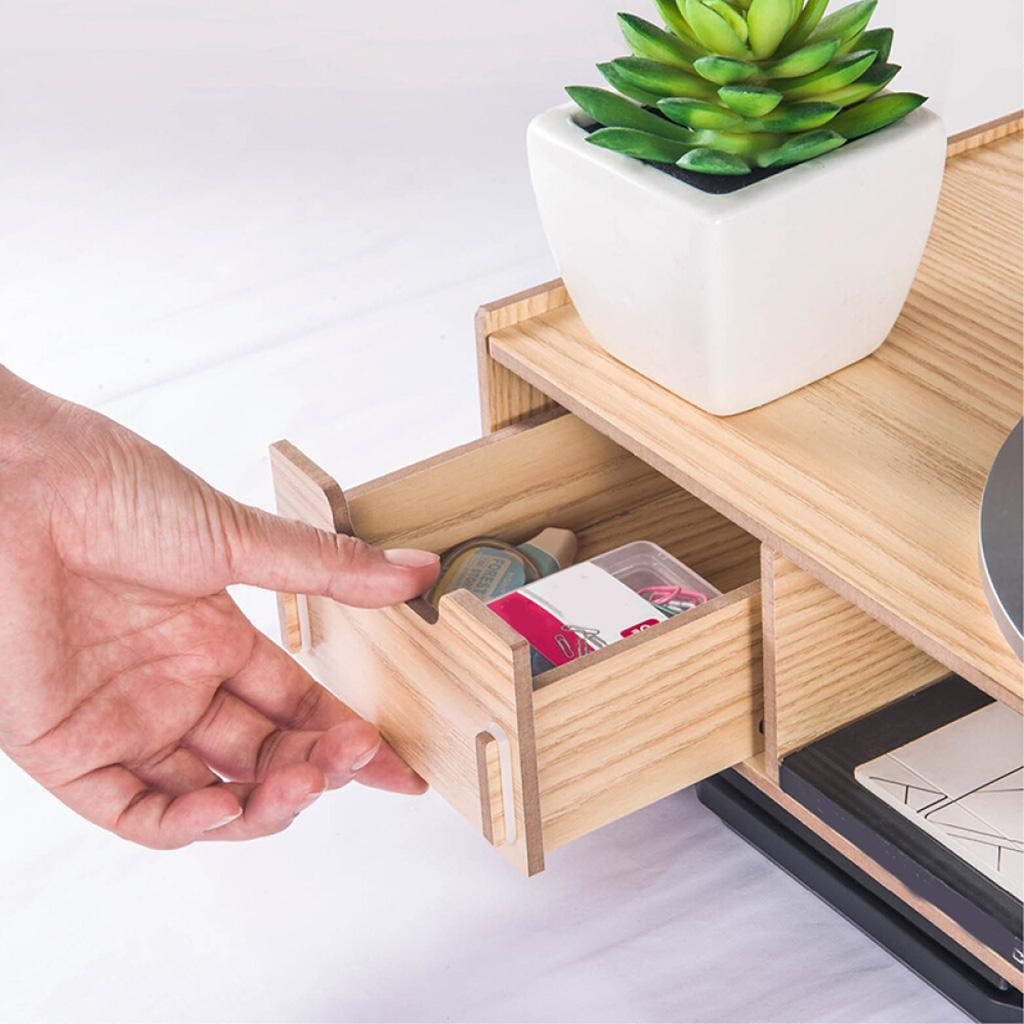 Monitor Stand Riser with Storage Organizer Drawers