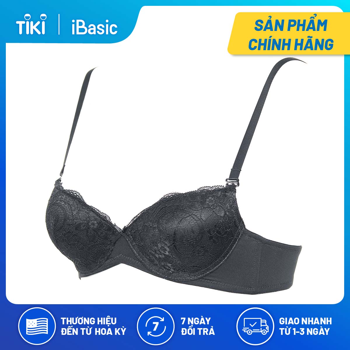 Áo ngực mút dày vừa phối ren iBasic VA130
