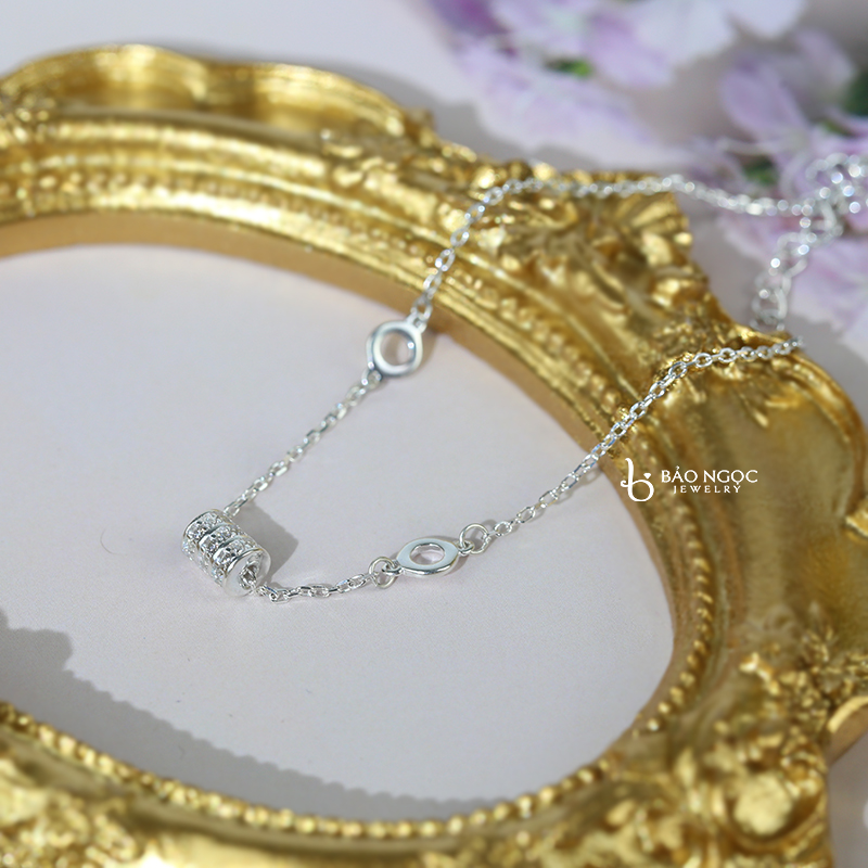 Lắc Tay Nữ Bạc Cao Cấp, Lắc Tay Bạc S925 Tinh Khiết Phong Cách Hàn Quốc, Lắc Tay Bạc Ý S925 Cho Nữ Khối Tròn Đơn Giản - L2550 - Bảo Ngọc Jewelry