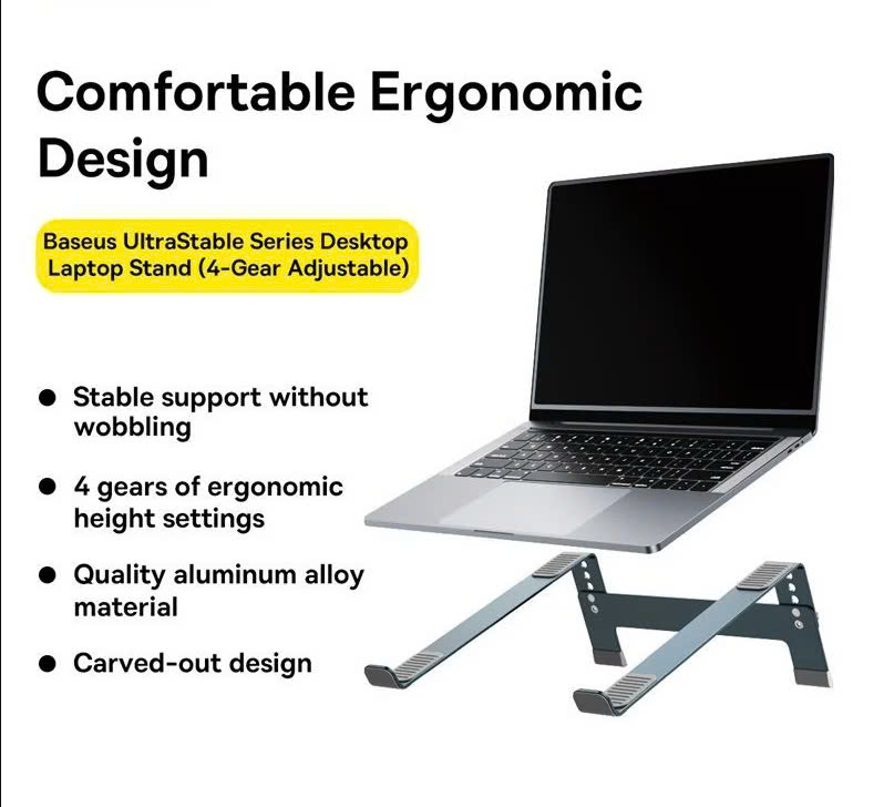 Giá Đỡ Tản Nhiệt Đa Năng Baseus UltraStable Series Desktop Laptop Stand Dùng cho Laptop/Macbook (Chất liệu kim loại cao cấp, điều chỉnh độ cao và góc nhìn) hàng chính hãng
