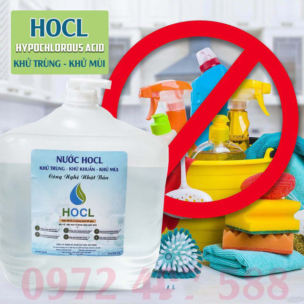 Nước khử trùng khử khuẩn HOCL túi 5 lít có vòi vặn