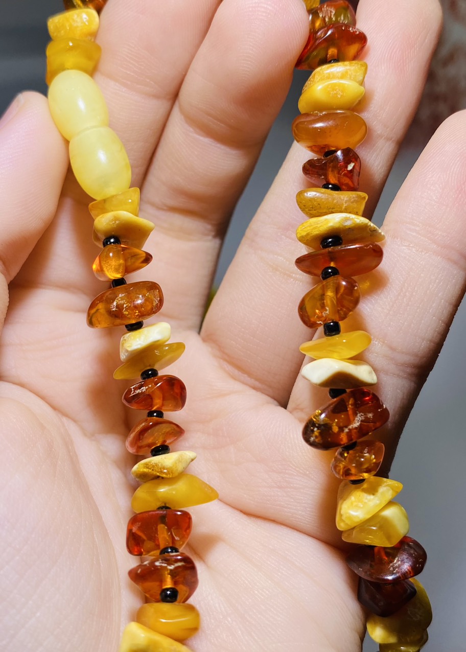 Chocker Hổ phách Mật lạp và Hoàng gia dạng thô