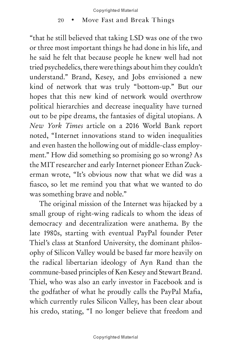 Move Fast And Break Things: How Facebook, Google, And Amazon Cornered Culture And Undermined Democracy