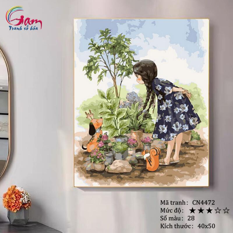 Tranh sơn dầu số hoá tự tô màu Gam CN4472 40x50cm căng sẵn khung