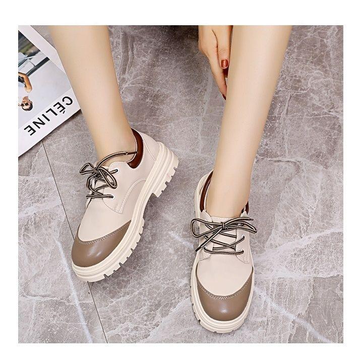 Giày Bốt Da Mũi Tròn Thời Trang Xuân Thu 2022 Cho Nữ