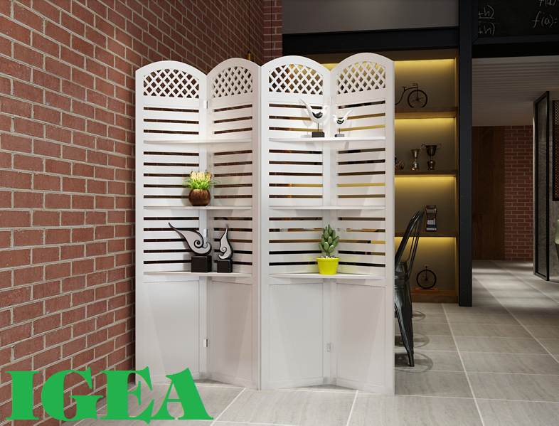 Bình Phong Sọc Ngang 2 Cánh Có Kệ