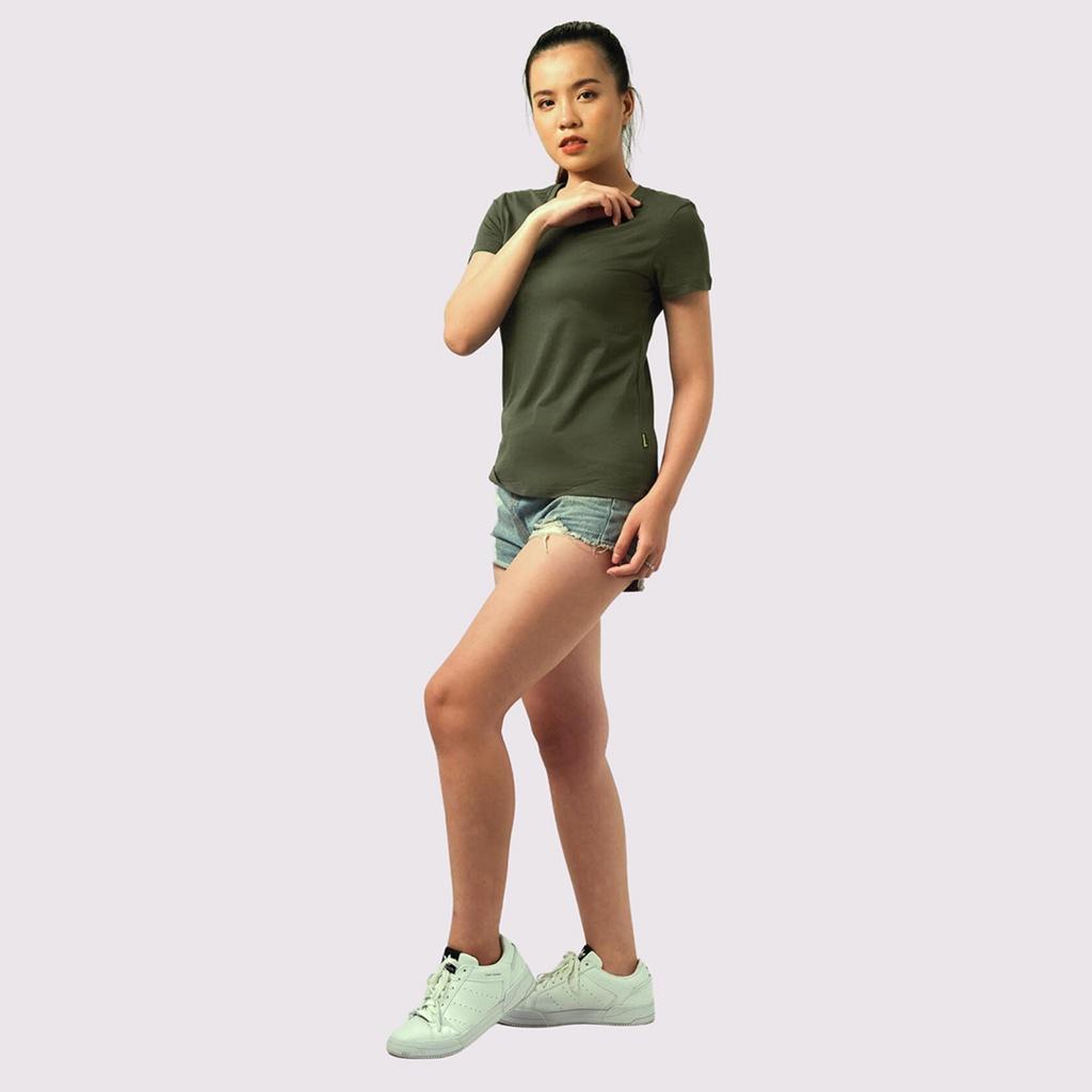 Áo Thun Nữ Cổ Tròn Màu THÔNG XANH Cá Tính, Chất Liệu 100% Cotton Cao Cấp, Mềm Mịn, Thoáng Mát - Gold Rhino