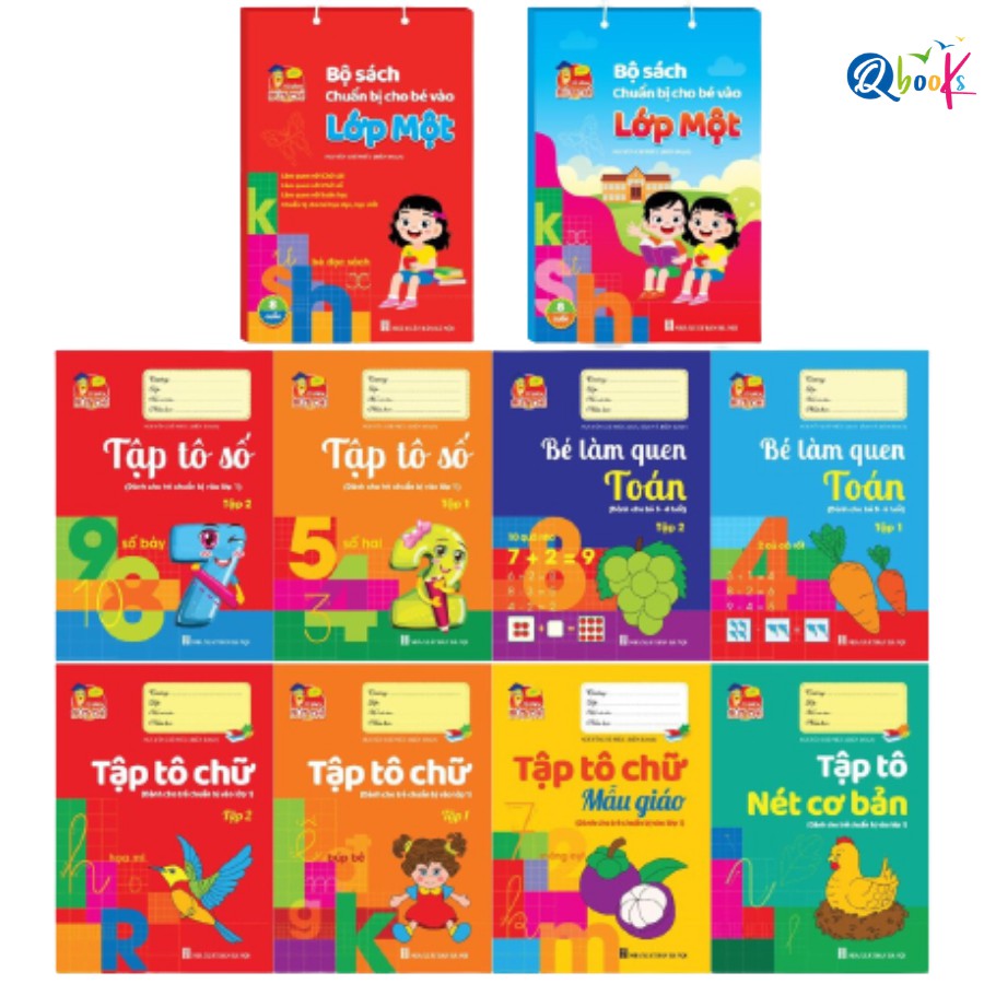 Bộ 8 Cuốn Chuẩn Bị Cho Bé Vào Lớp 1 Loại Chuẩn