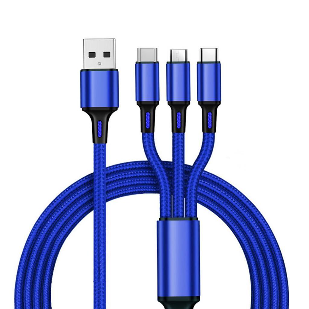 3 In 1 Multi USB Charging Cable For IPhone USB TYPE C Android Micro Cord