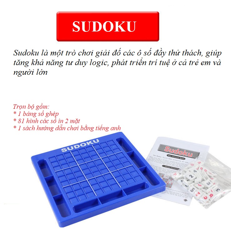 Bộ Đồ Chơi Sudoku Phát Triển Trí Tuệ Cho Trẻ SP0124 - Tặng kèm vòng tay màu sắc ngẫu nhiên cho trẻ