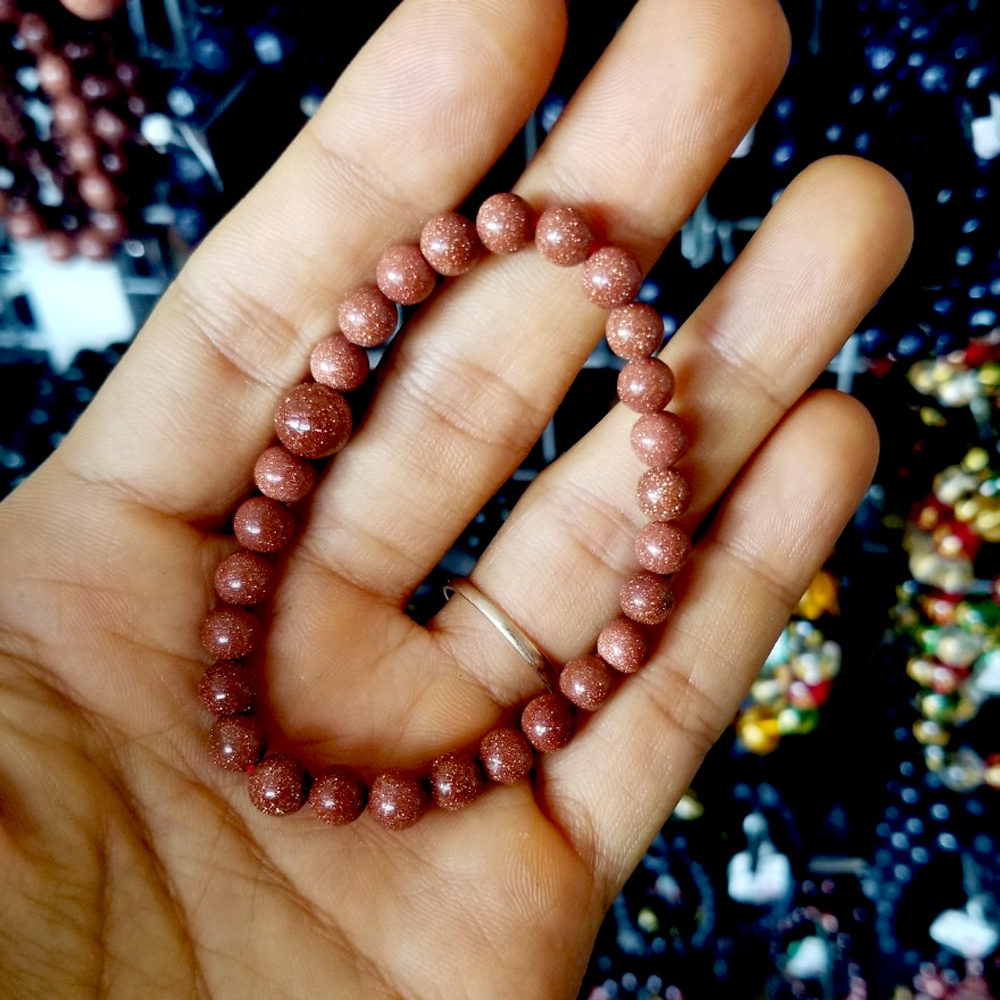 Vòng tay chuỗi đá kim sa-nhiều cỡ ly