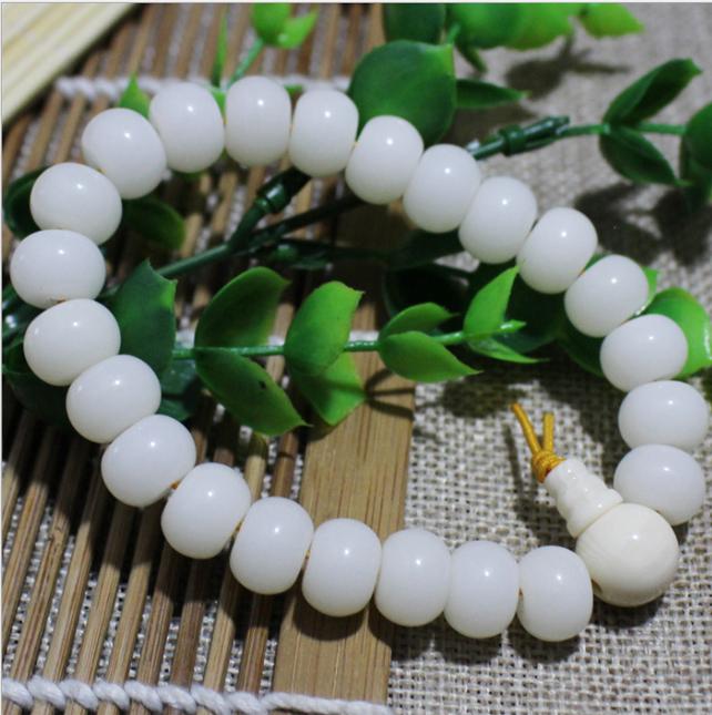 Vòng tay nam nữ bồ đề trắng hạt dẹt VG18