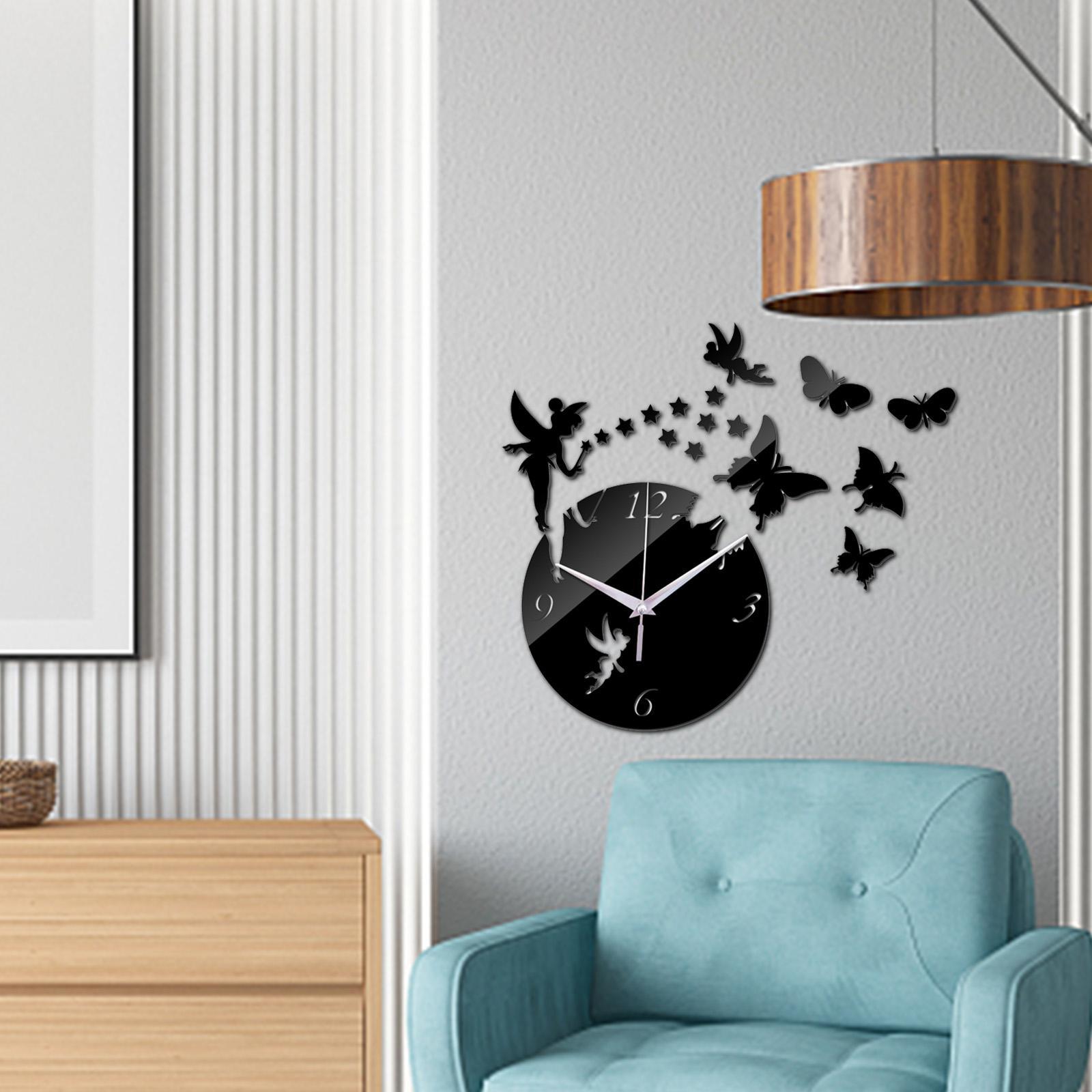 Wall Clock Stickers DIY Acrylic 3D Butterfly Wall Clock Mirror Mute Large Wall Clock Modern Design for Home Decoration