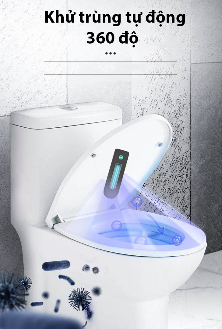 Đèn LED UV khử trùng nhà vệ sinh Laeri UVC HOOM-Design 1200mAh