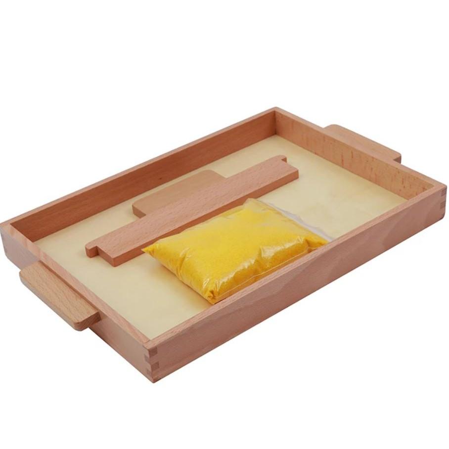 Khay cát viết chữ Montessori (Sandpaper Letter Tracing Tray)