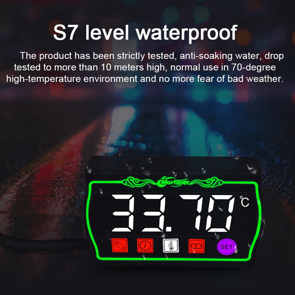 Motorcycle Intelligent Tachometer Multi-function Instrument S7 Level Waterproof Time Set 12-hour 24-hour System Switchable with Stopwatch and Automatic Fault Diagnosis Function