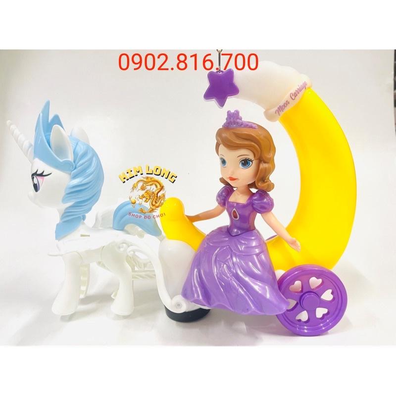 Đồ chơi lồng đèn trung thu cho bé gái hình ELSA NỮ HOÀNG BĂNG GIÁ CƯỠI NGỰA PONY tặng pin nhạc đèn