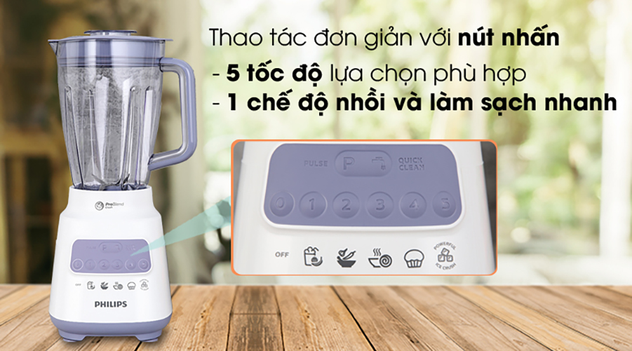 Máy xay sinh tố Philips HR2221/00 (700W) - Hàng Chính Hãng