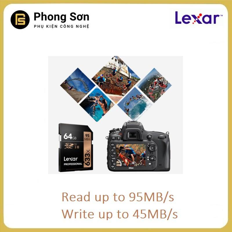 Thẻ Nhớ SDHC 64GB Lexar Professional U1 633x 95MB/S - Hàng Nhập Khẩu