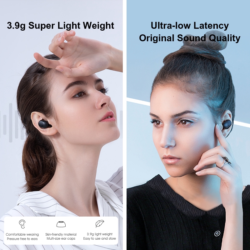 Tai Nghe True Wireless HAYLOU GT5 - Cổng Sạc Type C/ Hỗ Trợ Sạc Không Dây - Hàng Chính Hãng